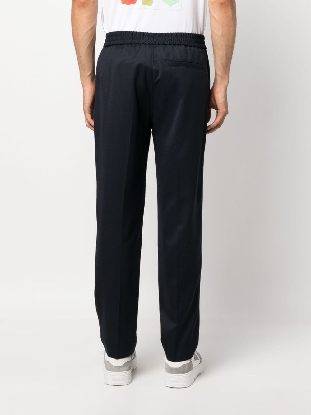 Midnight blue trousers with elastic waist