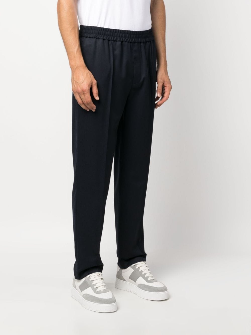 Midnight blue trousers with elastic waist