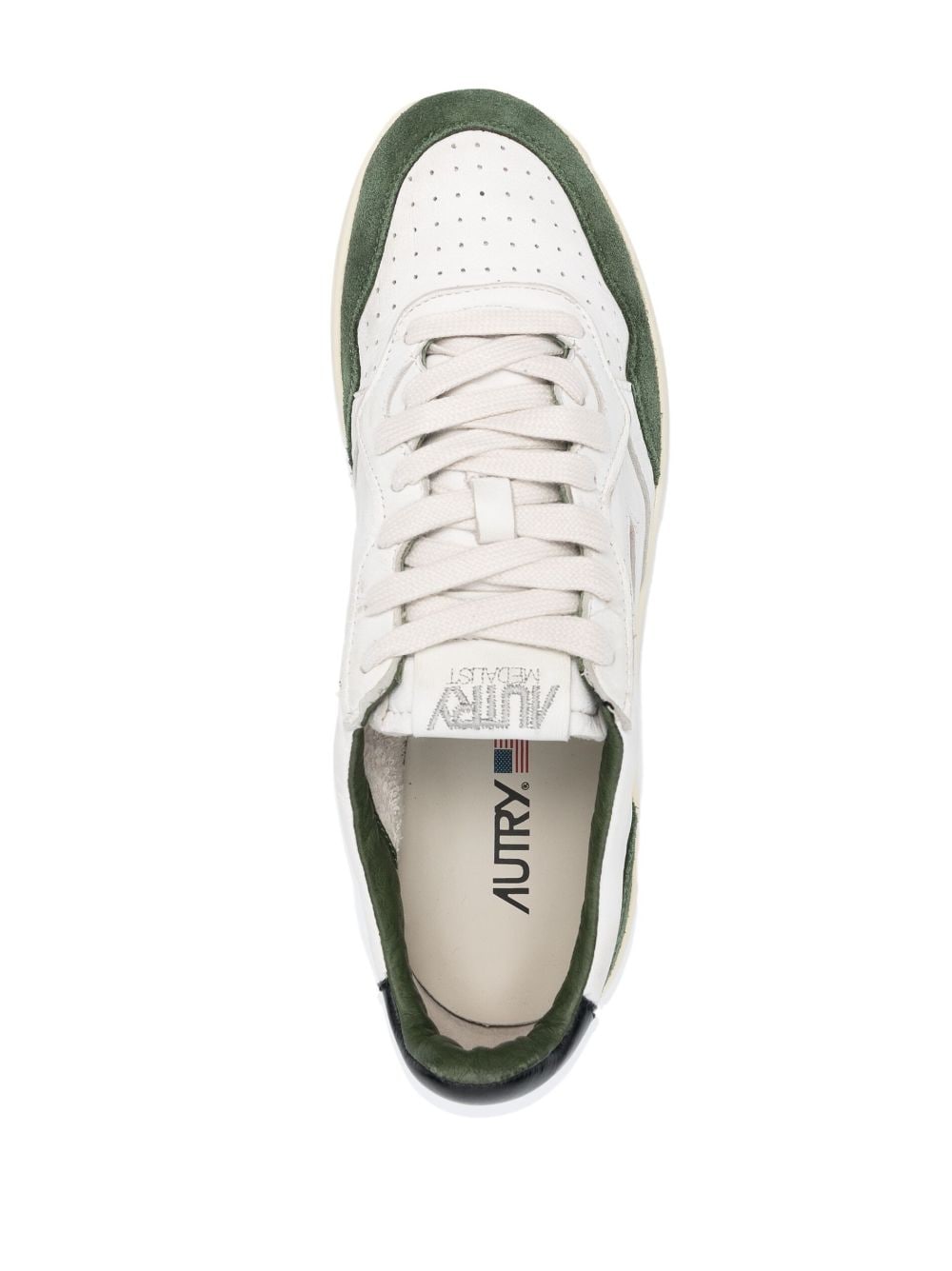 white and green medalist sneaker