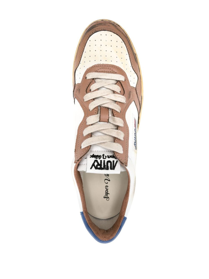 supervintage white blue and brown sneaker
