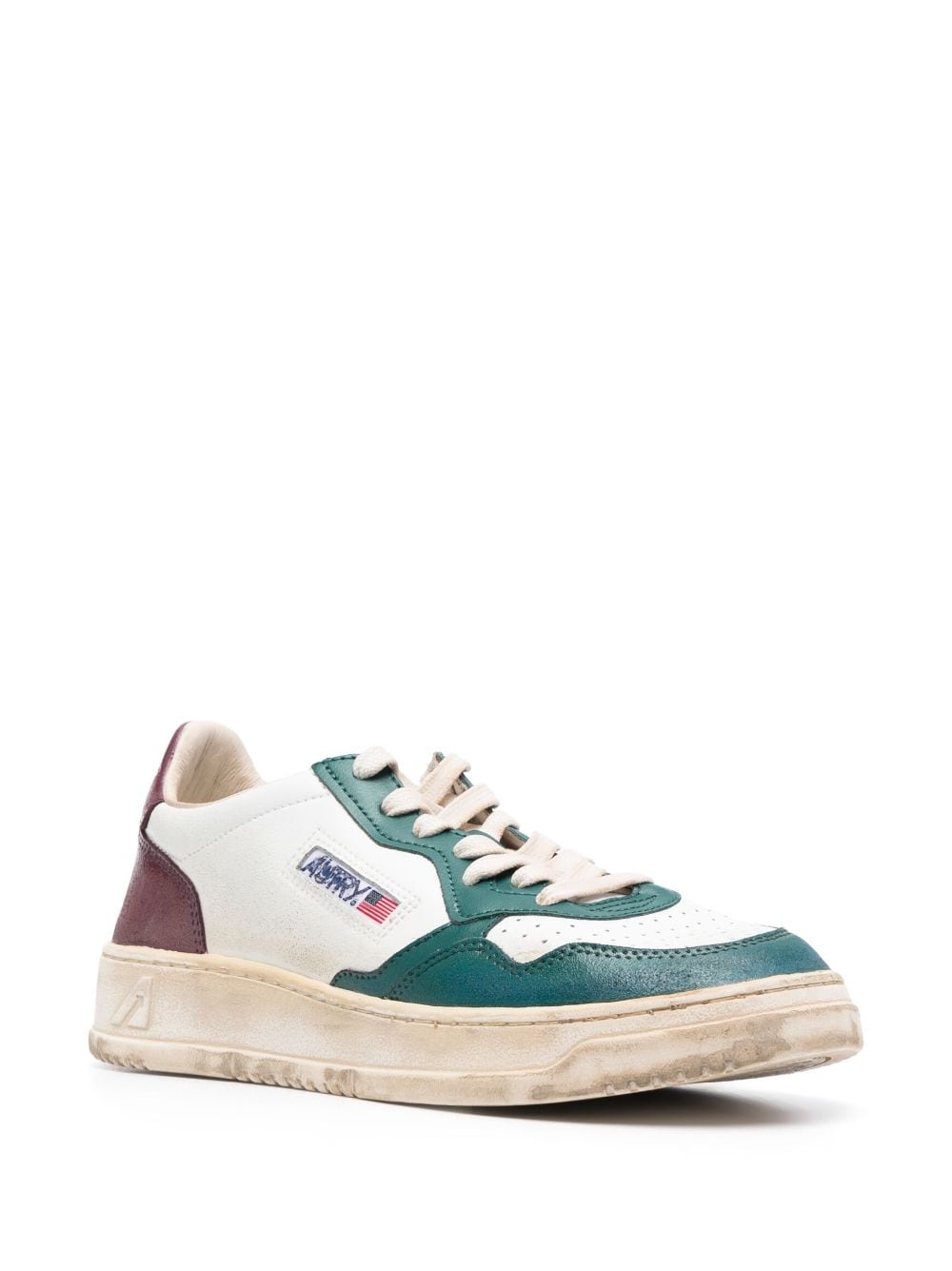 supervintage white green and burgundy sneaker