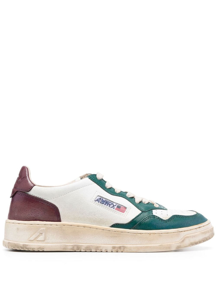supervintage white green and burgundy sneaker