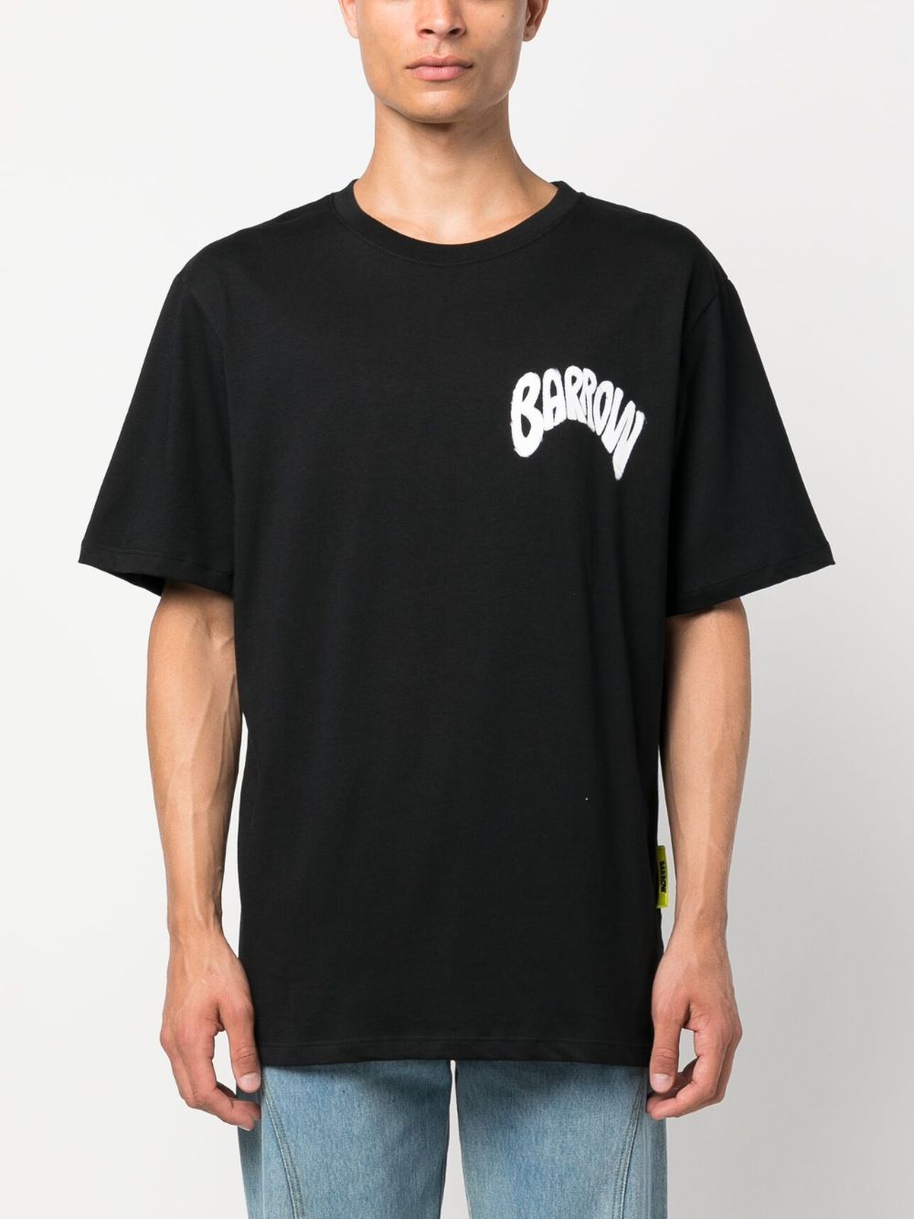 black t-shirt with wings print