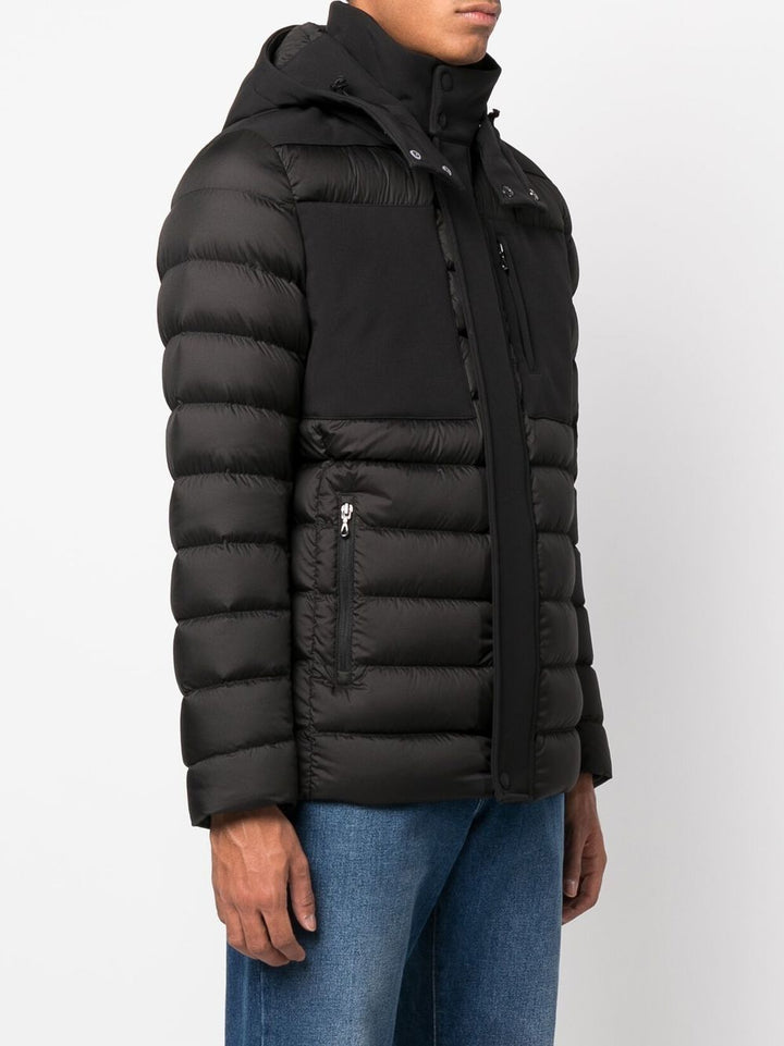 black hooded down jacket