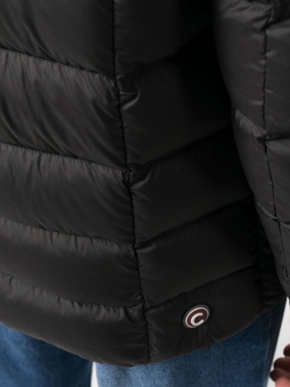 black hooded down jacket