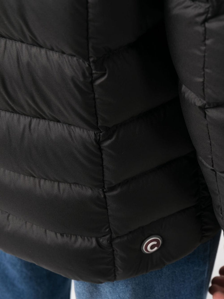 black hooded down jacket