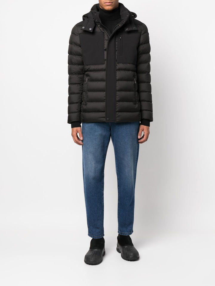 black hooded down jacket