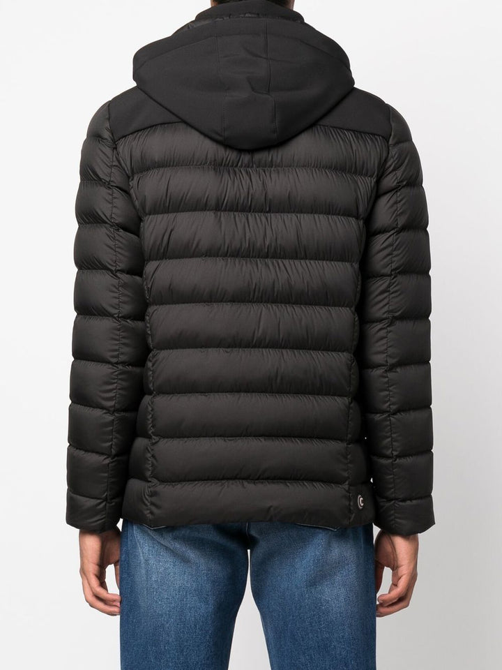 black hooded down jacket