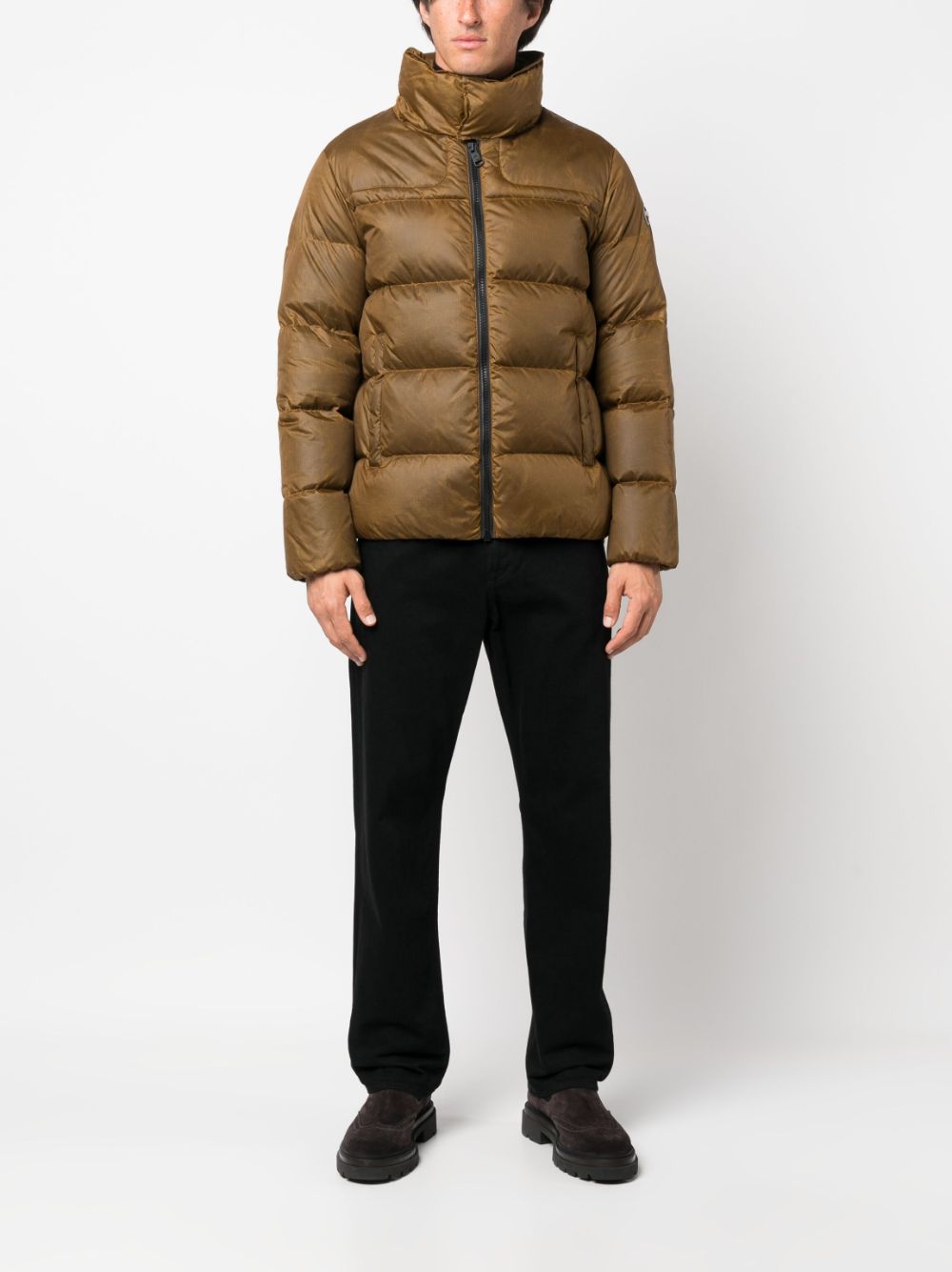 bronze logopatch down jacket