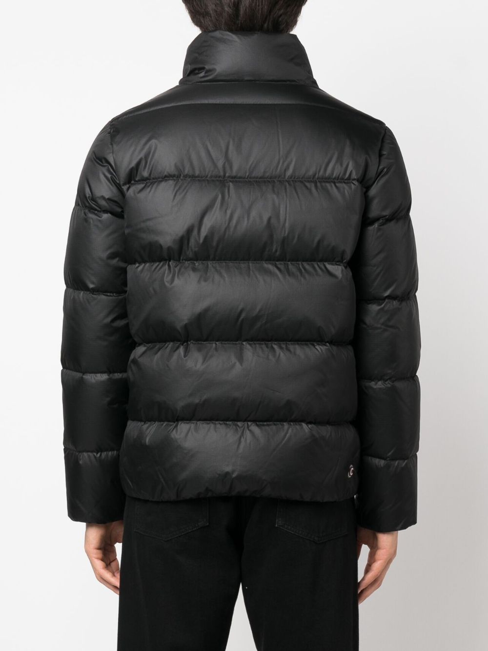 black logopatch down jacket