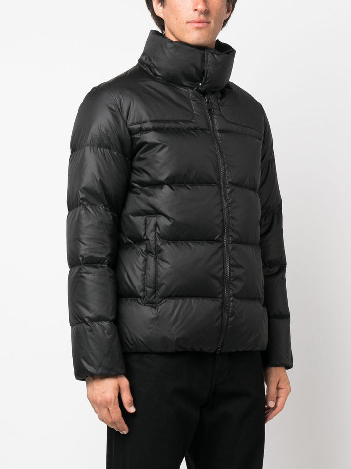 black logopatch down jacket