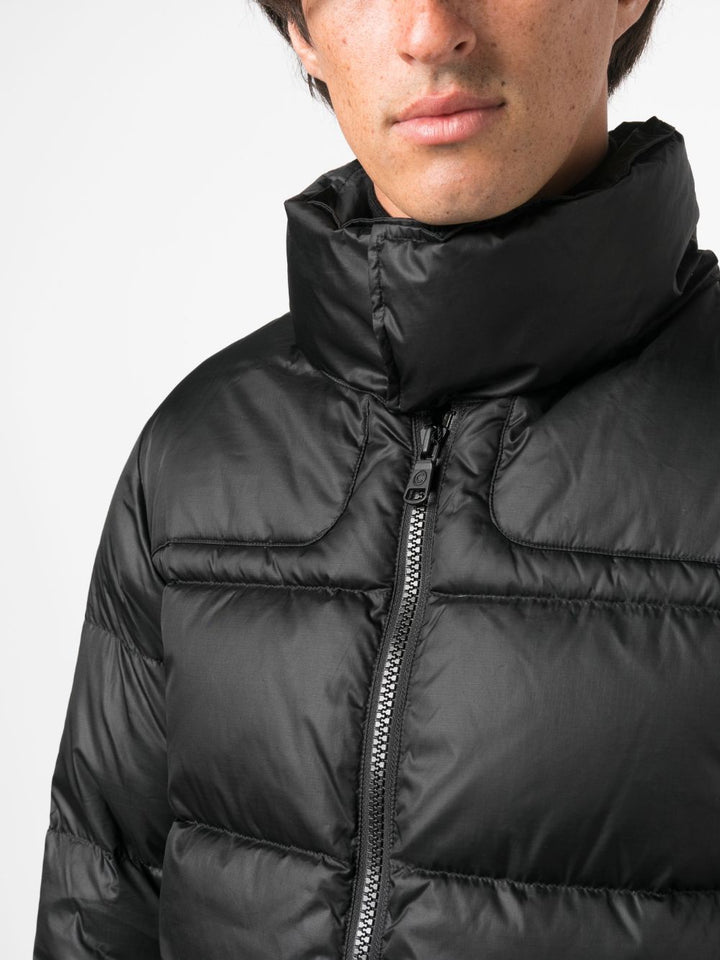 black logopatch down jacket