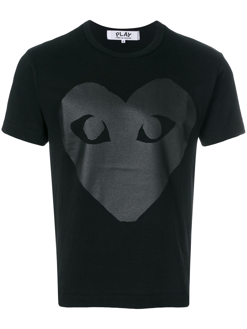 T-shirt nera stampa cuore
