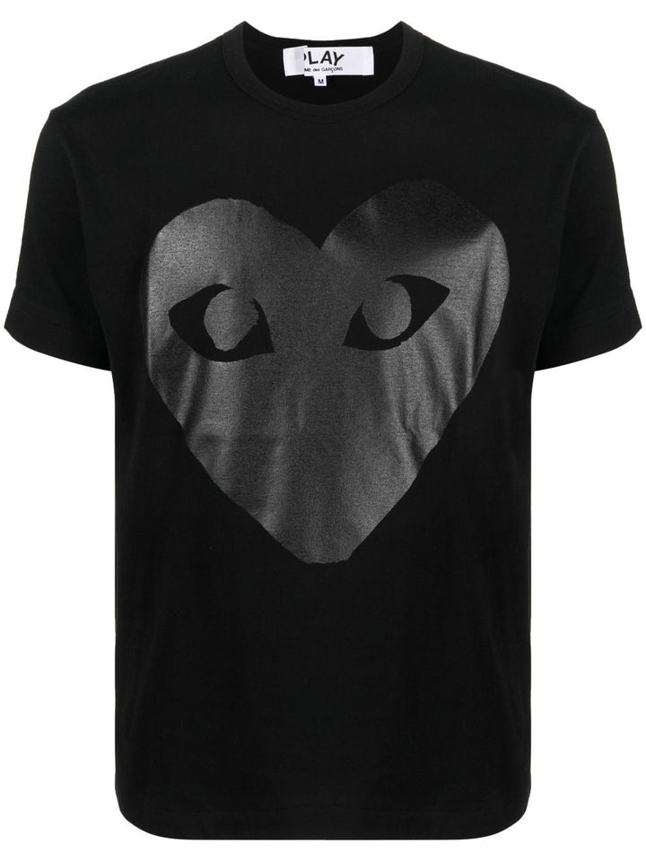 T-shirt noir imprimé coeur