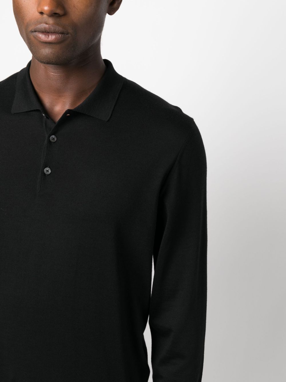 long sleeve black polo shirt