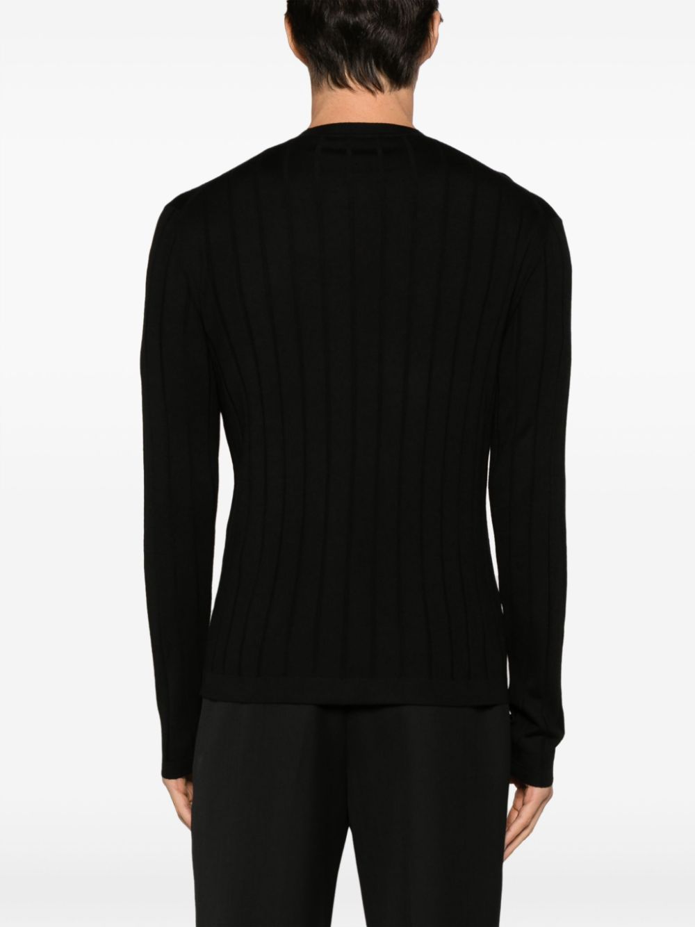 black ribbed sweater