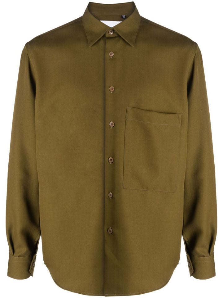 olive green shirt