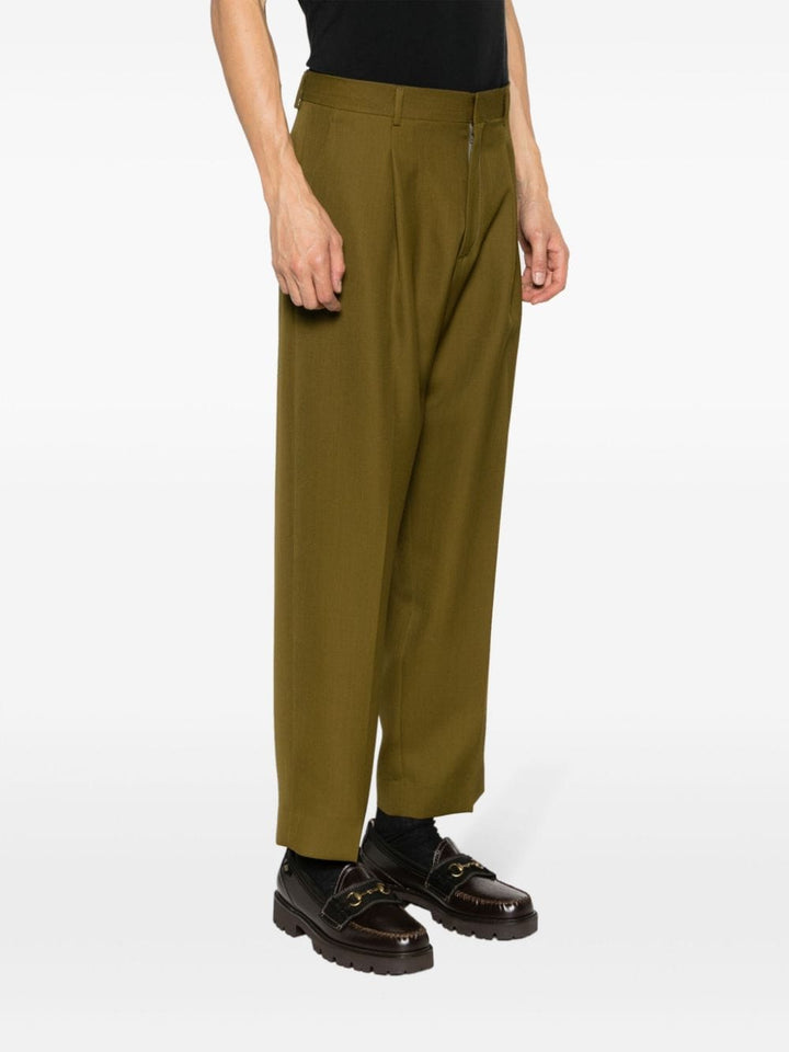 green crop trousers