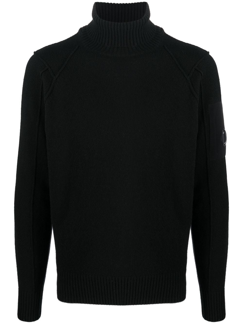 maglione nero collo alto