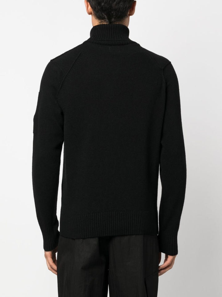 black turtleneck sweater