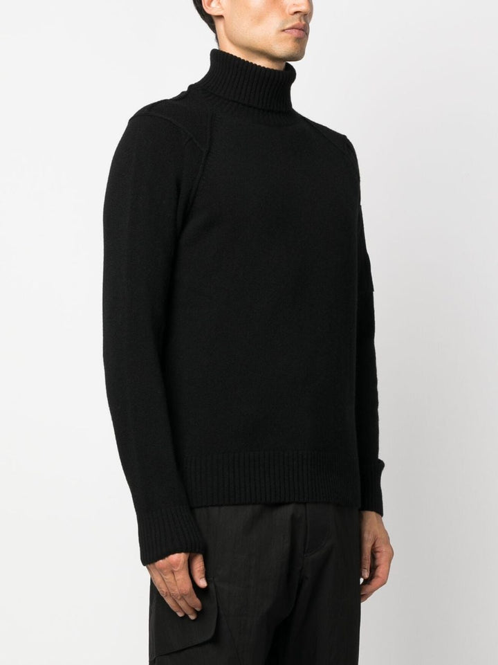 black turtleneck sweater