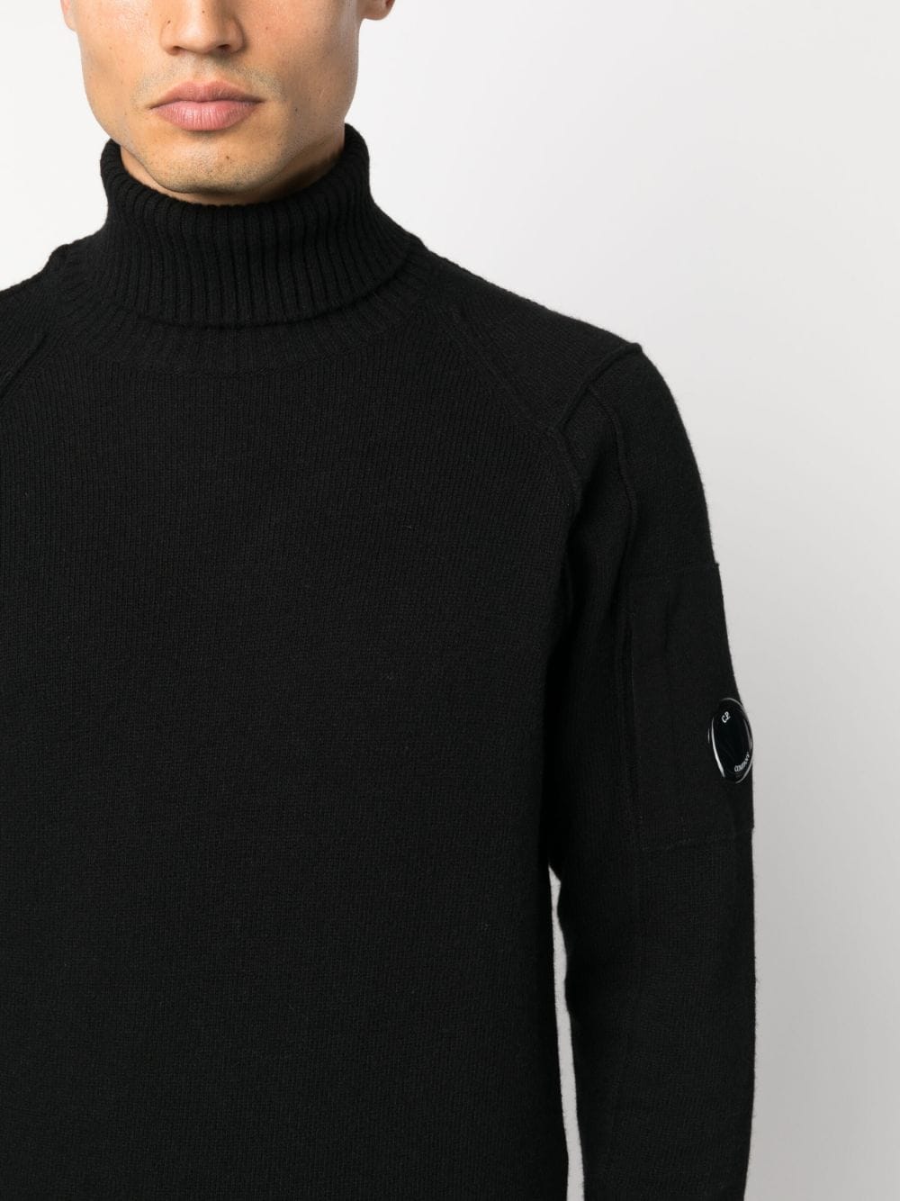 black turtleneck sweater