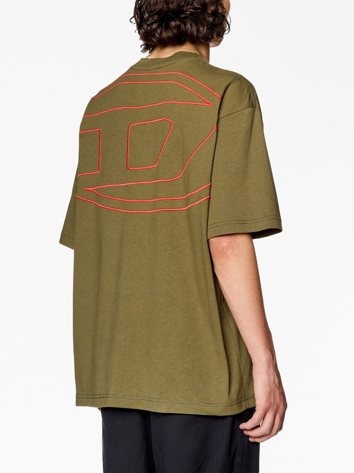 olive green t-shirt with print