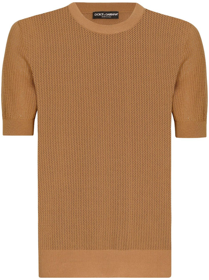 camel knitted t-shirt