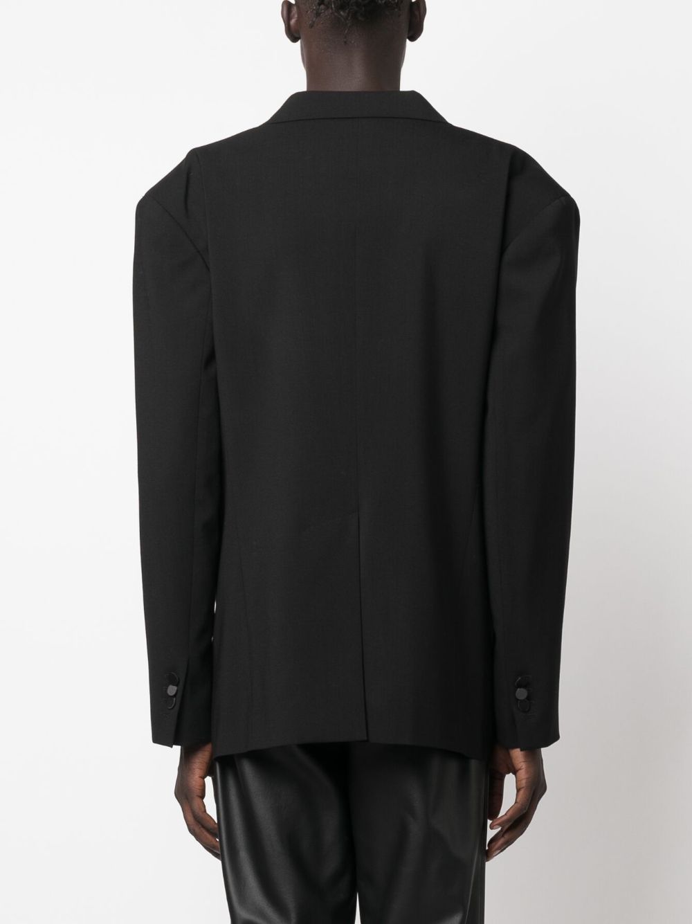 black blazer with silk lapels