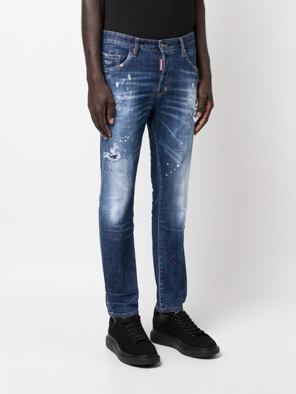 patent leather effect skater jeans