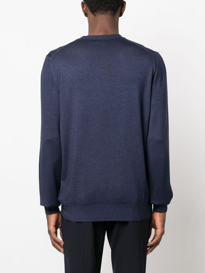 blue wool crew neck