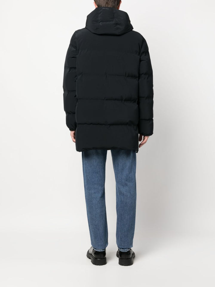 dark blue zipped down jacket