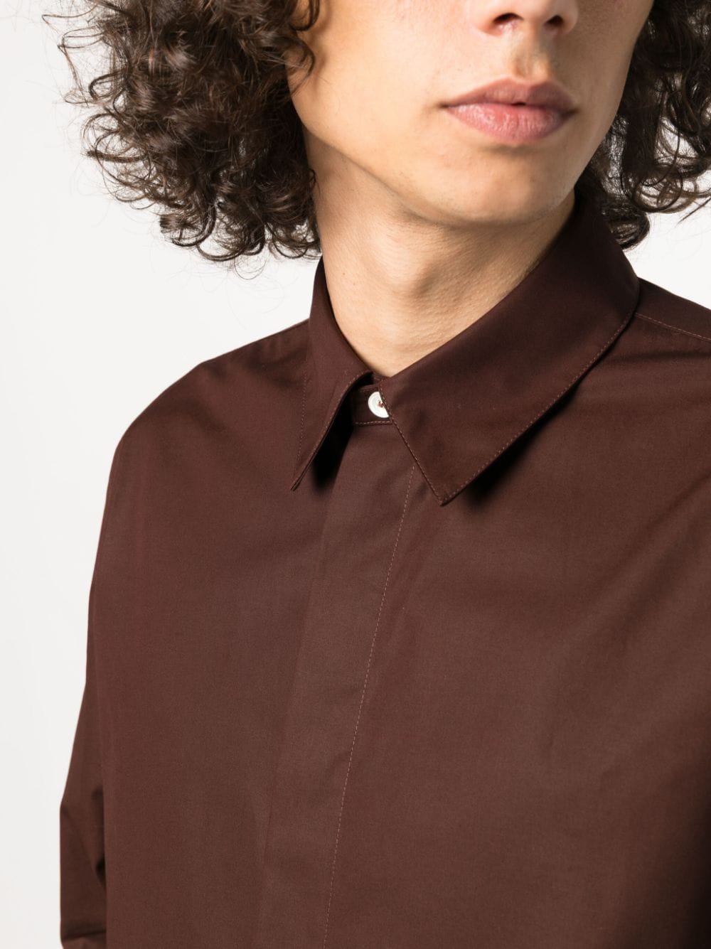 brown long sleeve shirt