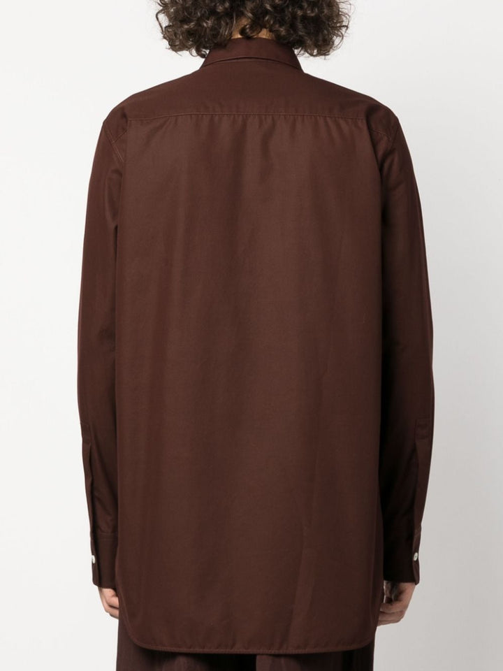 brown long sleeve shirt