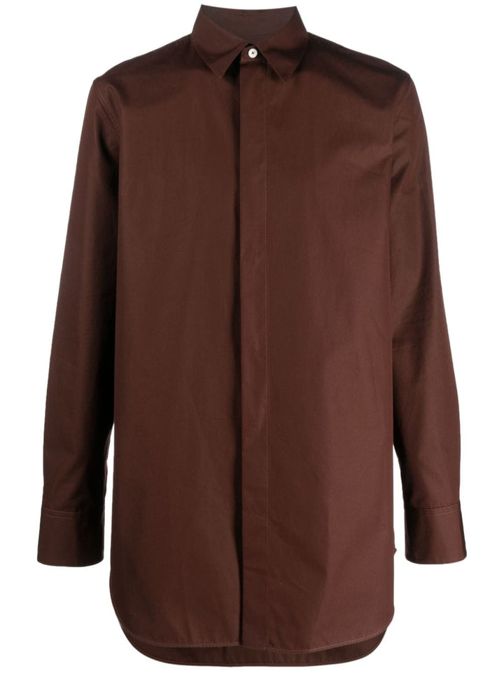 brown long sleeve shirt