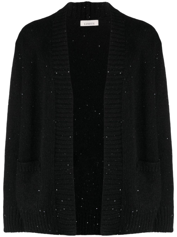 cardigan nero con paillettes