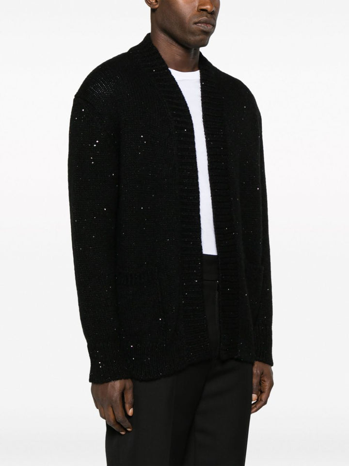 cardigan nero con paillettes