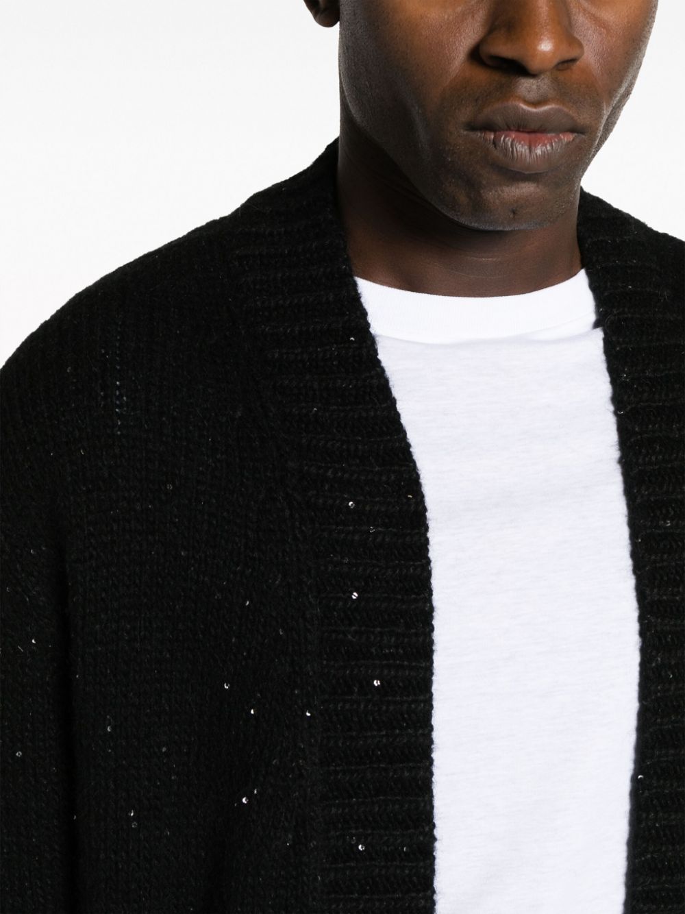 cardigan nero con paillettes