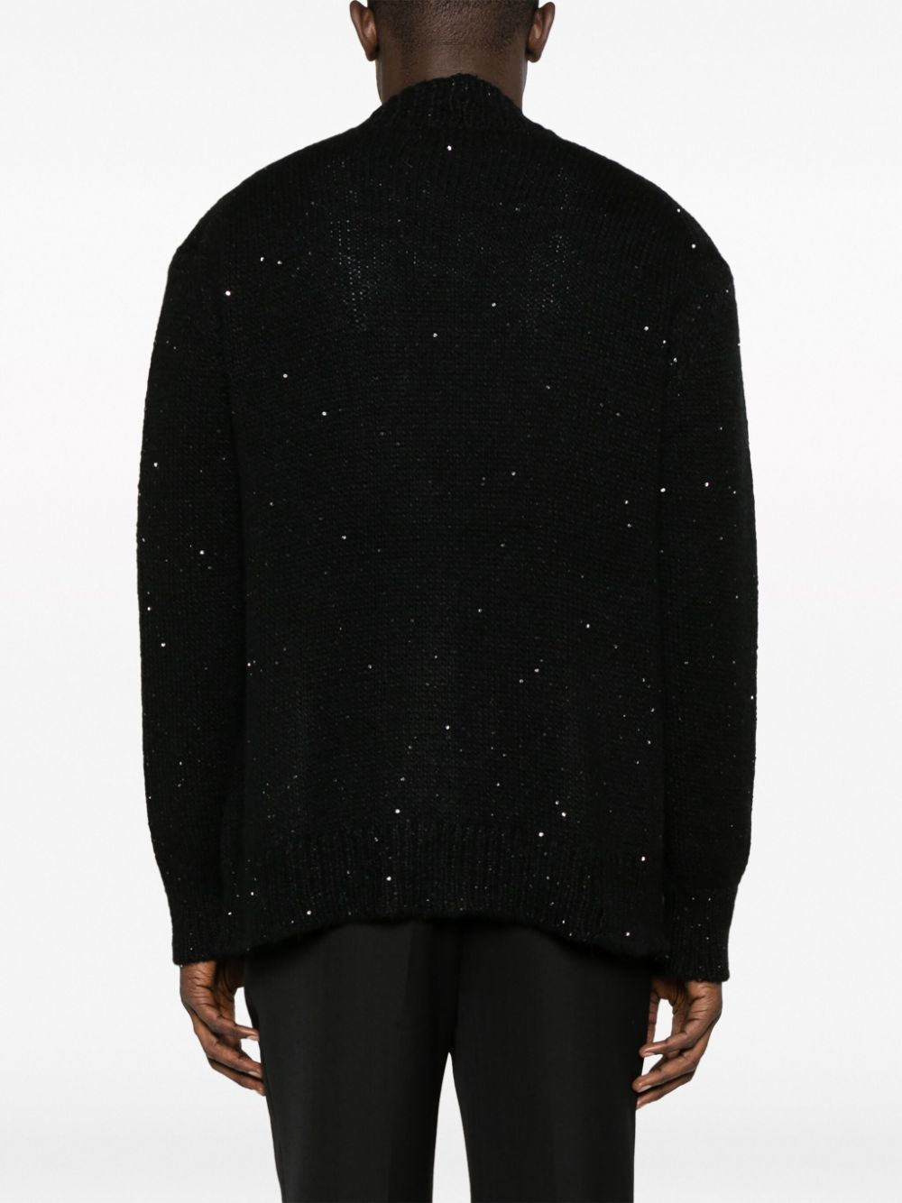 cardigan nero con paillettes