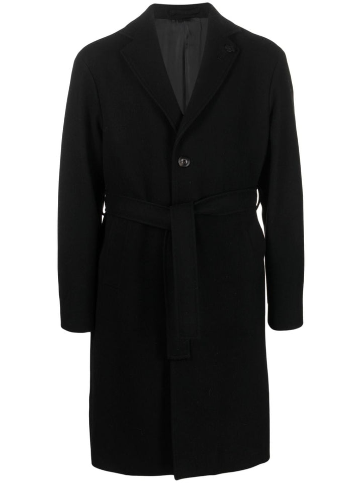 Black wool trench coat