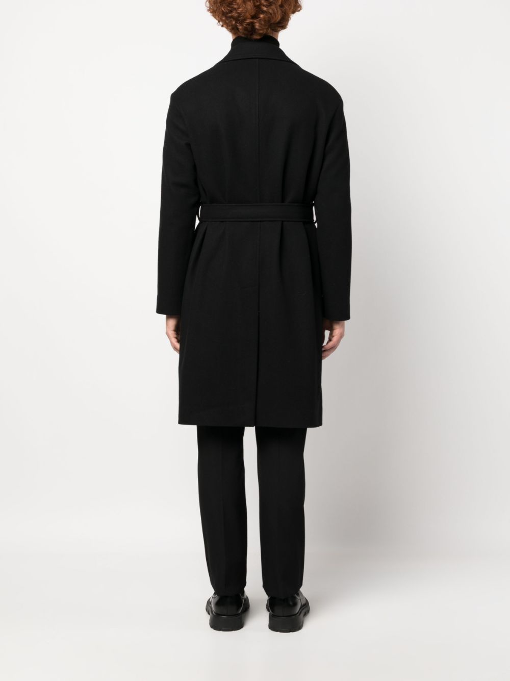 Black wool trench coat