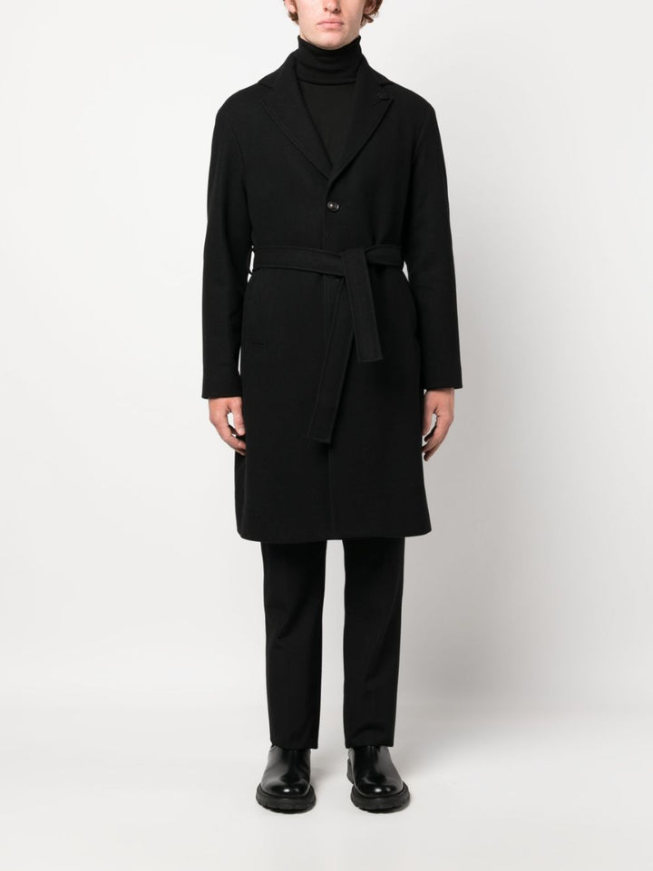 Black wool trench coat