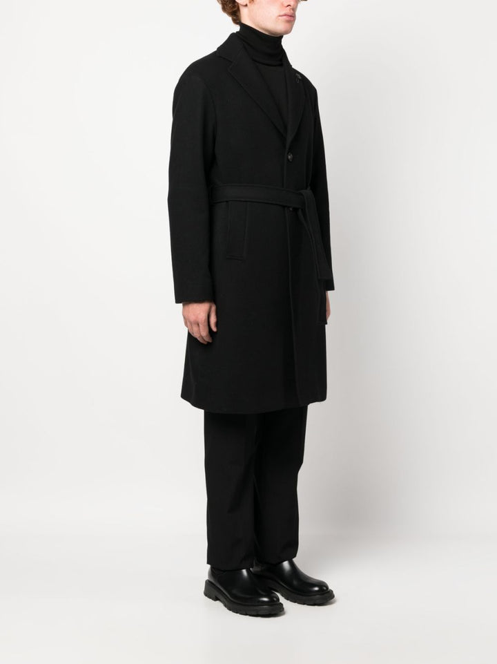 Black wool trench coat