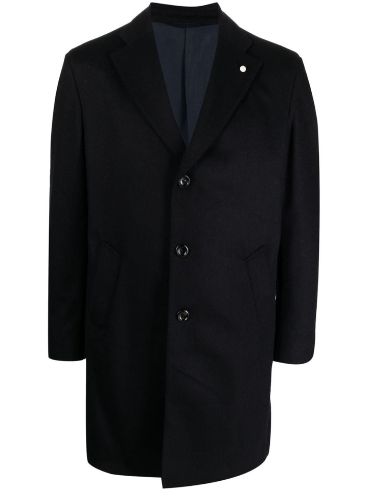 Navy blue single-breasted coat