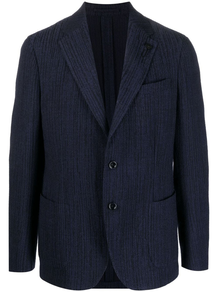 blue single breasted blazer