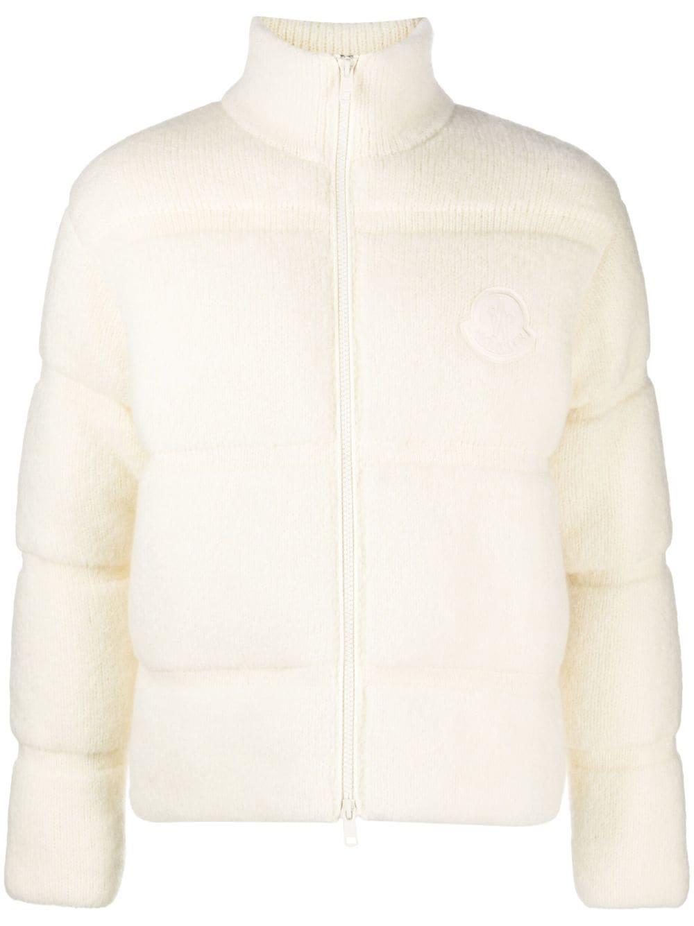 Cream mohair wool down jacket