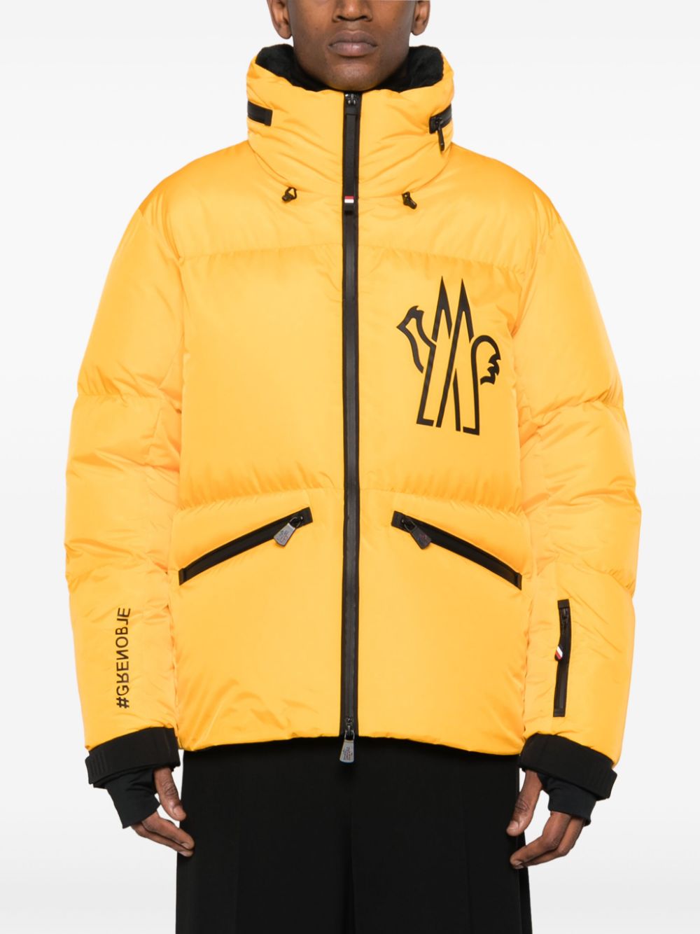 yellow green down jacket