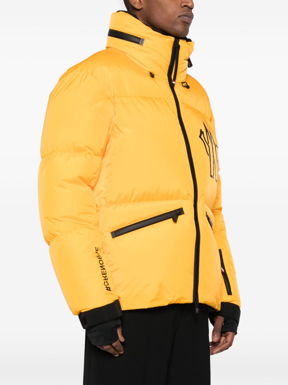 yellow green down jacket