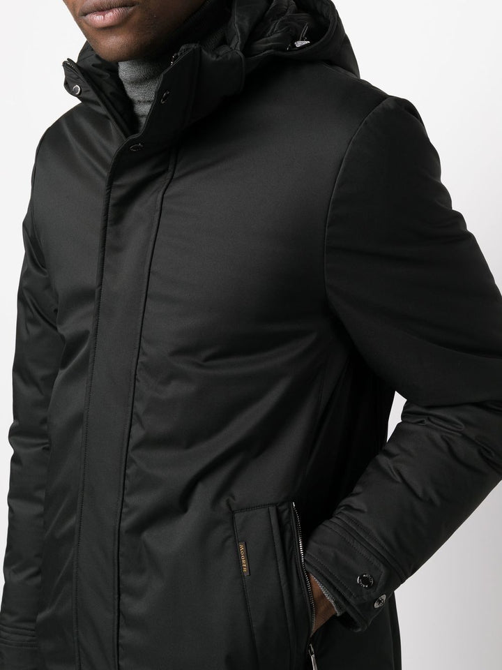 black down jacket with hood