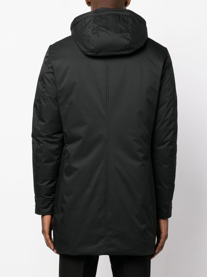 black down jacket with hood